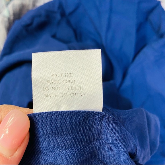 TOBY HEART GINGER Womens Size Large Navy LINEN Floral Tie Up Shoulders Dress NEW - Picture 16 of 16